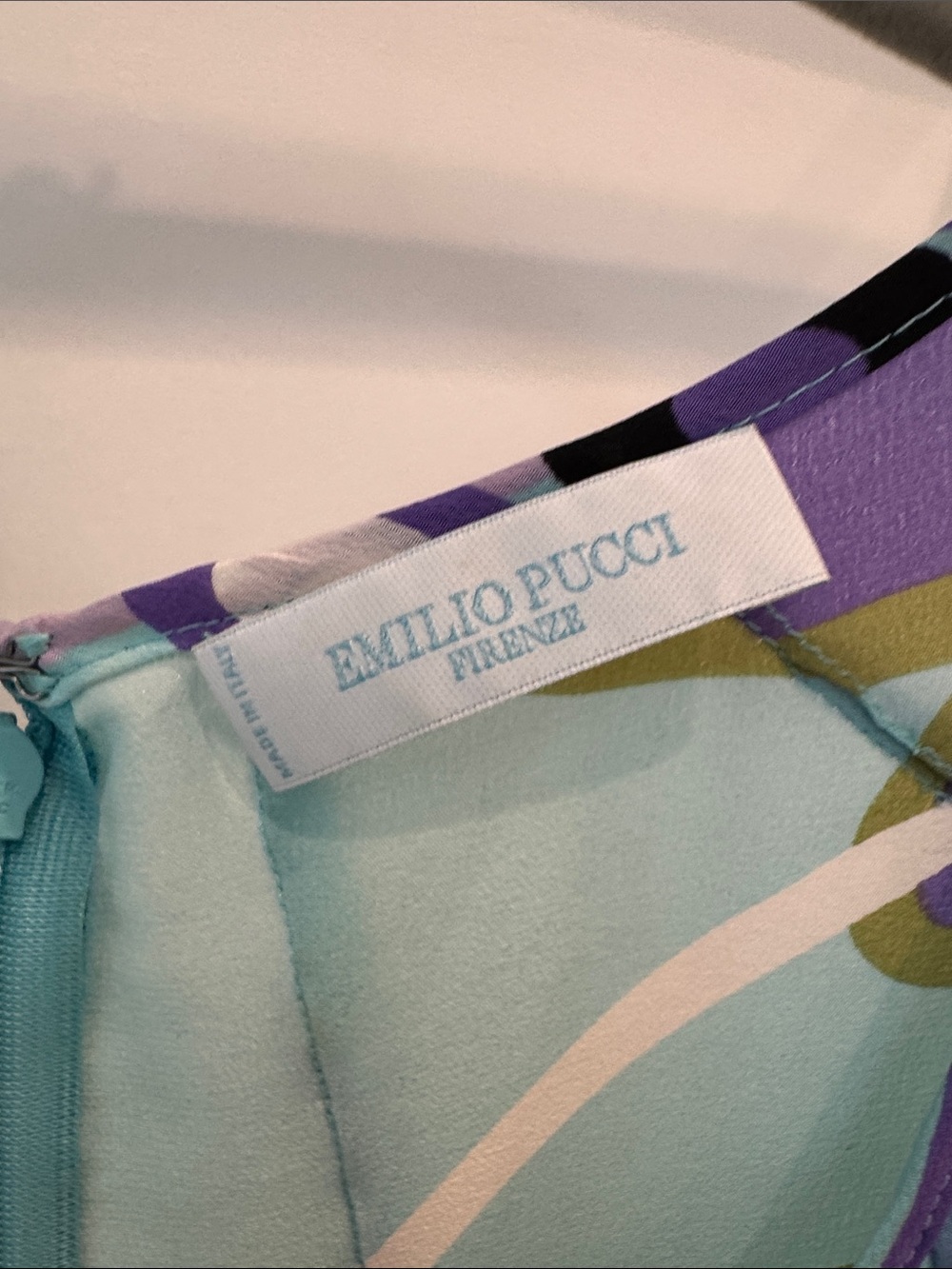 Emilio Pucci Lavender, Aqua & Purple Printed Midi Dress - Picture 2 of 4